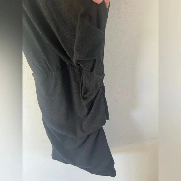Standard James Perse ESTILO Charcoal Heather Gray Ruched Short Sleeve Dress Size - Picture 5 of 10